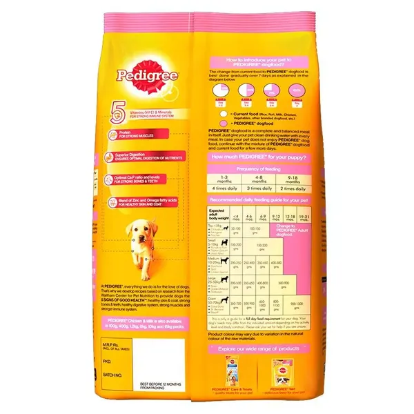 PEDIGREE DOG FOOD PUPPY MEAT/MILK 3KG