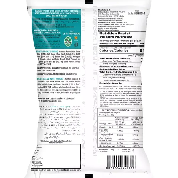 MR MAKHANA SEA SALT &amp; VINEGAR 75 GM