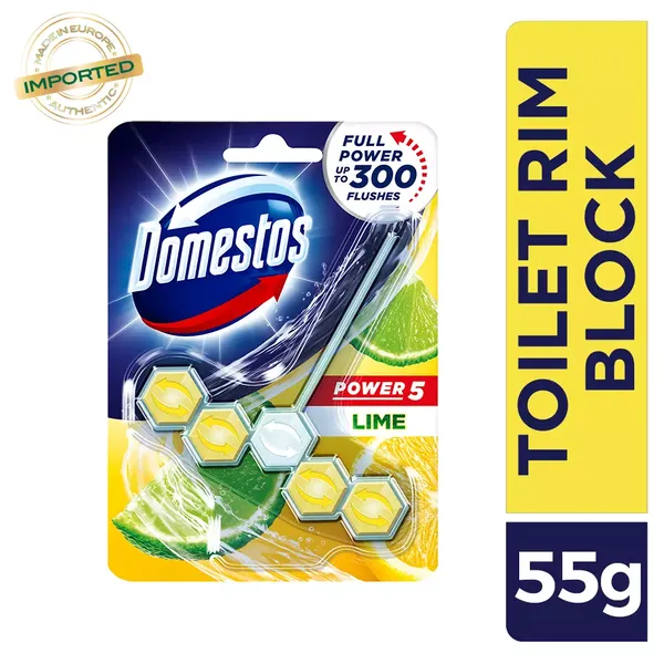 DOMESTOS TOILET BLOCK LIME POWER5 55GM 
