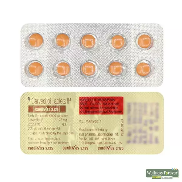 CARDIVAS 3.125MG 10TAB