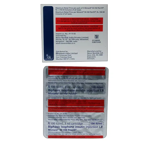 MIXTARD 50HM PENFILL 5X3ML