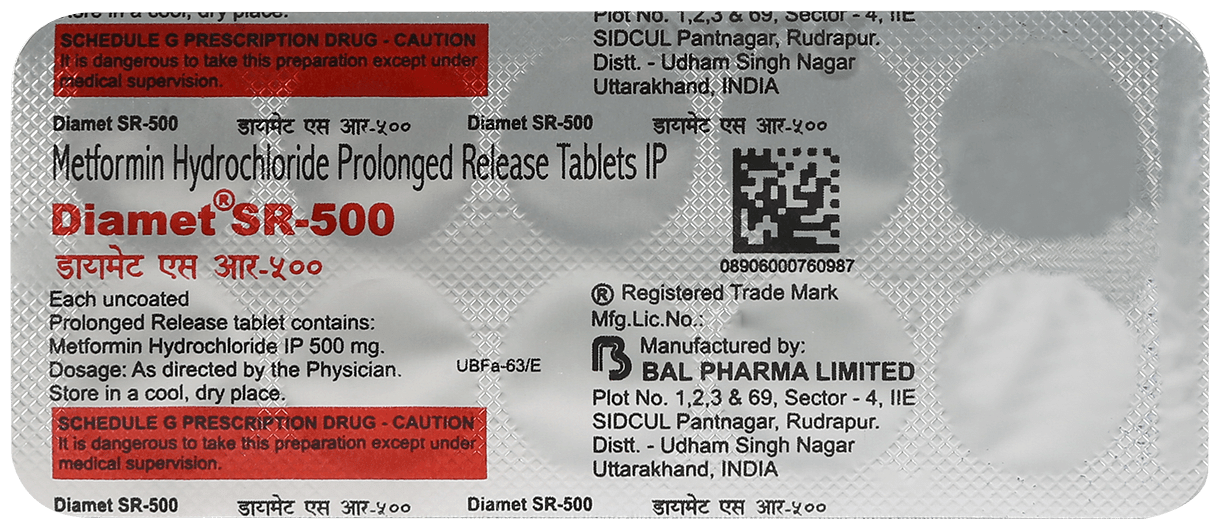 Diamet 500mg Tablet SR