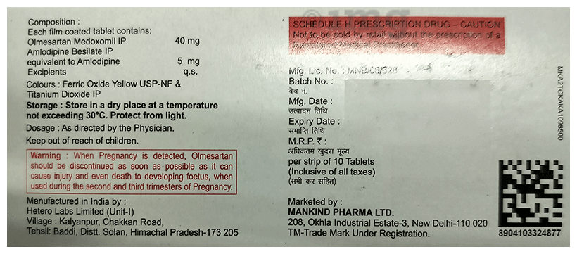 Olmetime-AM 40 Tablet