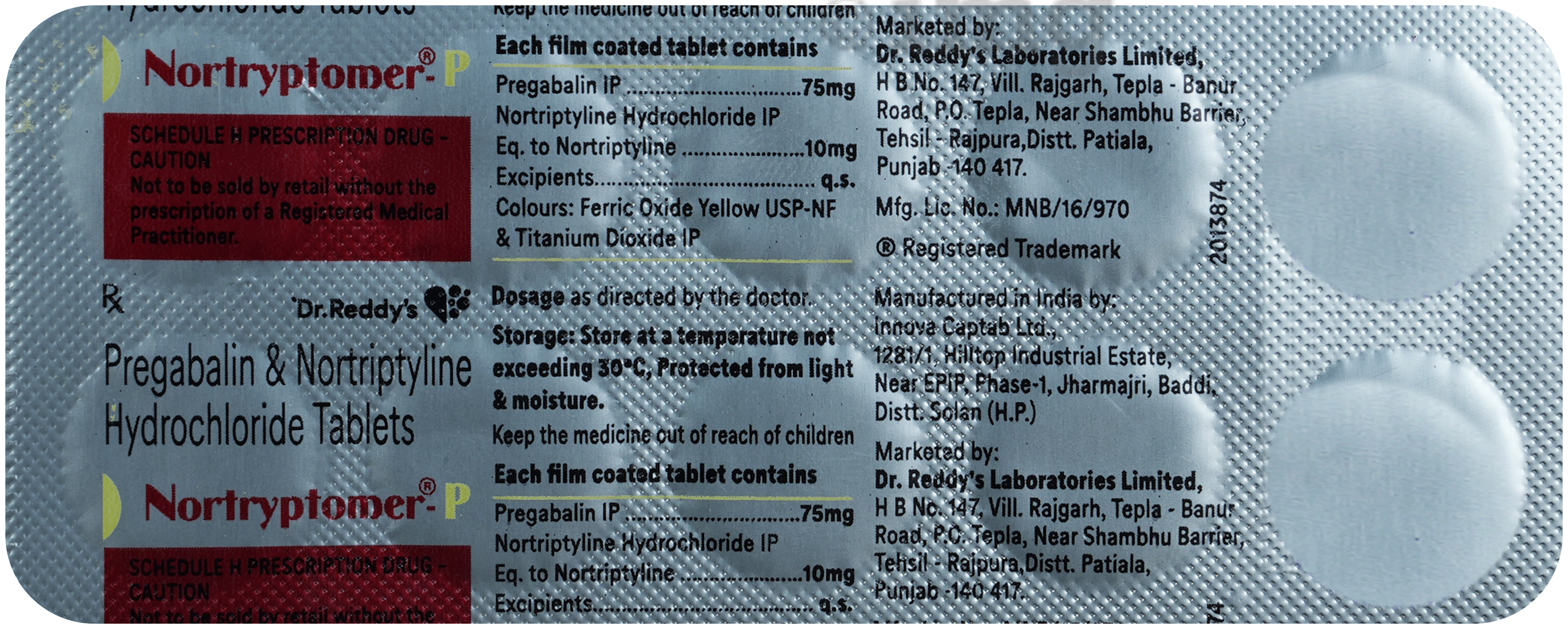 Nortryptomer-P 10mg/75mg Tablet