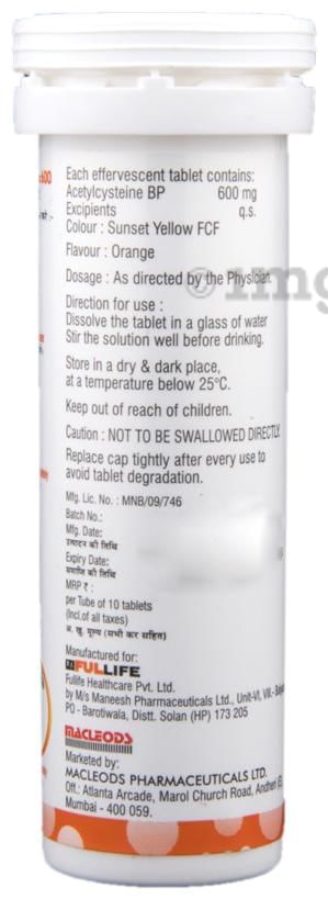 Effenac 600 Effervescent Tablet Orange