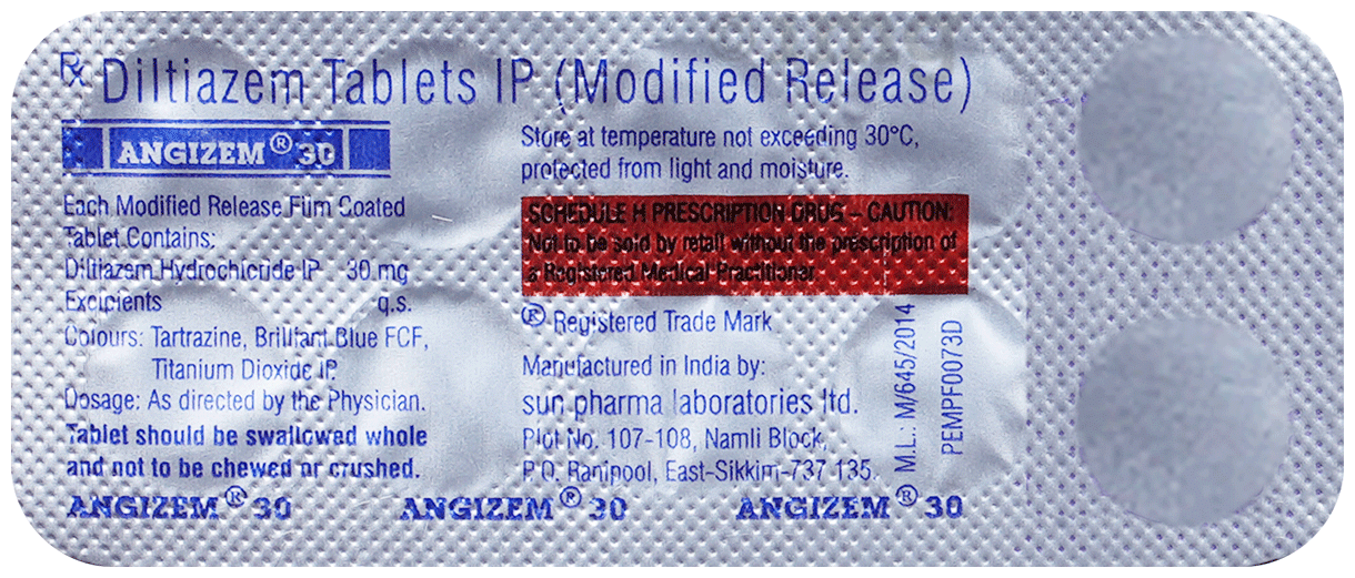 Angizem 30 Tablet MR