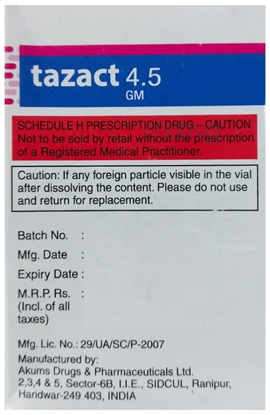 Tazact 4.5gm Injection