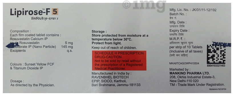 Lipirose-F 5 Tablet