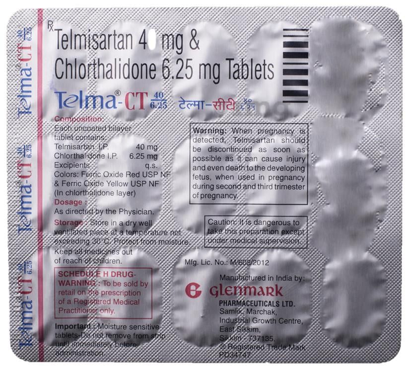 Telma-CT 40/6.25 Tablet