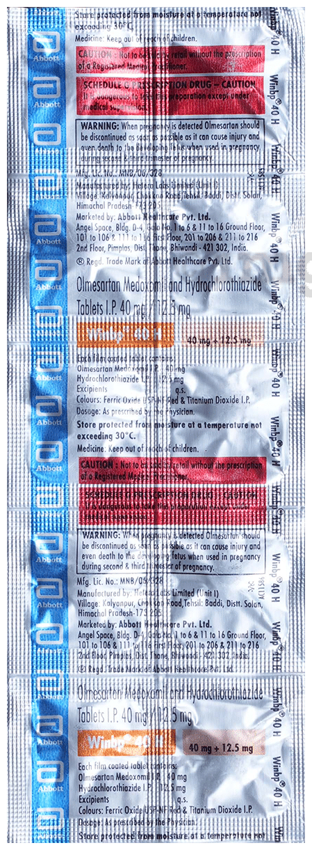 Win BP H 12.5mg/40mg Tablet