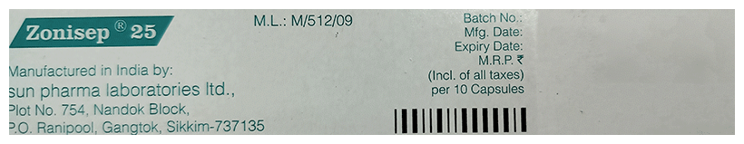 Zonisep 25 Capsule