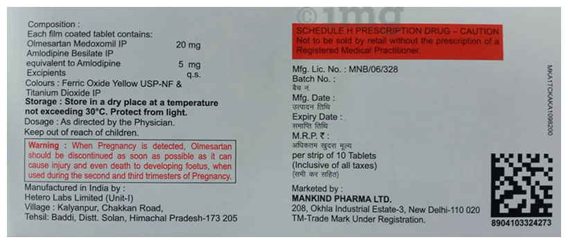 Olmetime-AM 20 Tablet