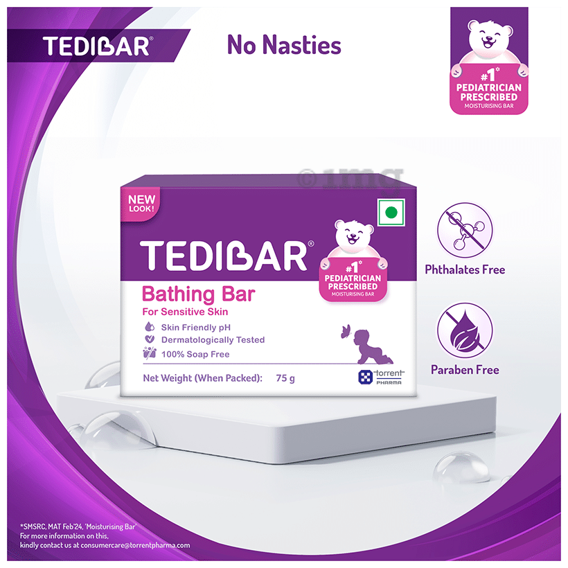 Tedibar Baby Bathing Bar for Sensitive Skin | Soap Free