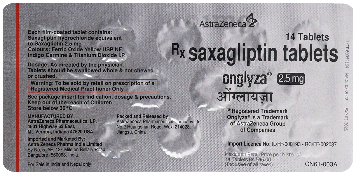 Onglyza 2.5mg Tablet