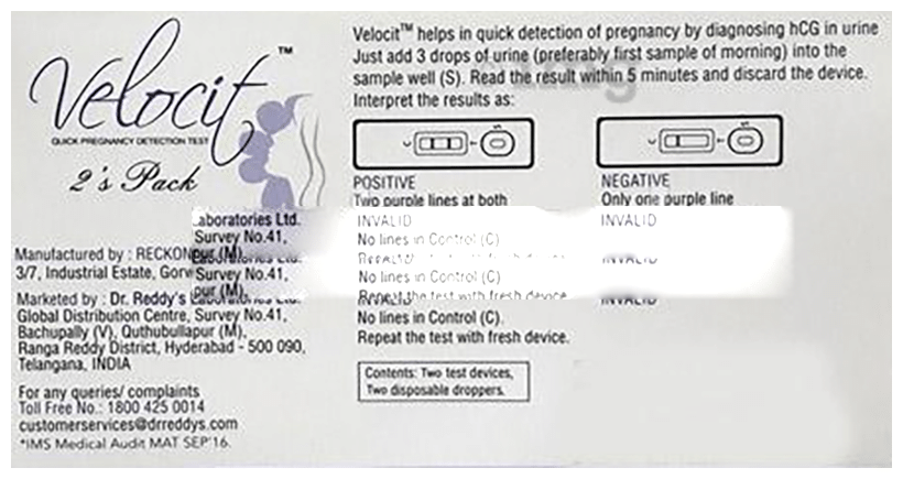 Velocit Quick Pregnancy Detedction Test