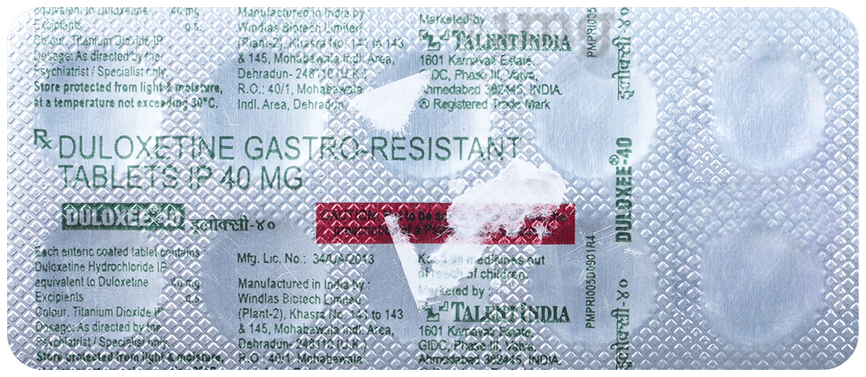 Duloxee 40 Tablet