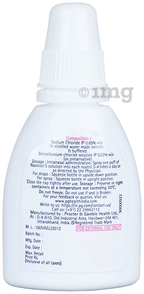 Nasivion S Saline Nasal Drops | Safe &amp; Gentle Nasal Moisturiser for Dry &amp; Stuffy Nose