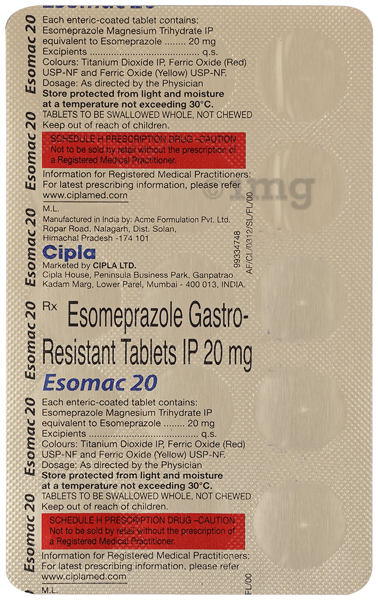 Esomac 20 Tablet