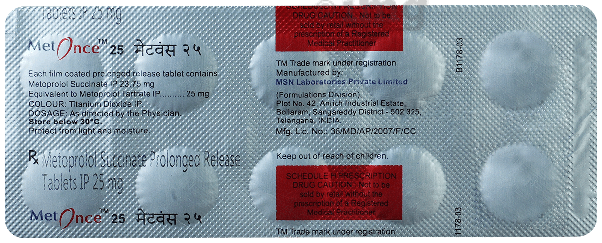 Metonce 25mg Tablet PR