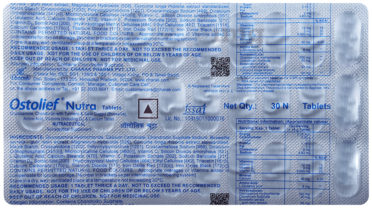 Ostolief Nutra Tablet |  Repairs, Lubricates &amp; Strengthens the Joints