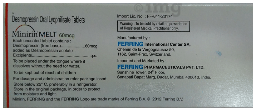 Minirin Melt 60mcg Tablet MD