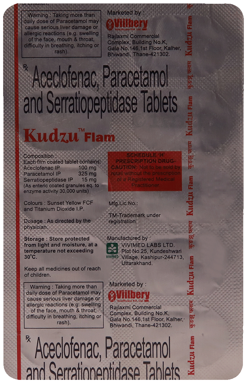 Kudzuflam 100mg/325mg/15mg Tablet