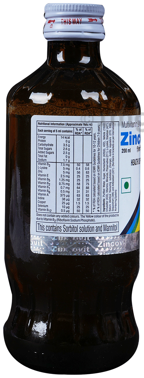 Zincovit Multivitamin &amp; Multimineral Syrup | Helps Build Immunity