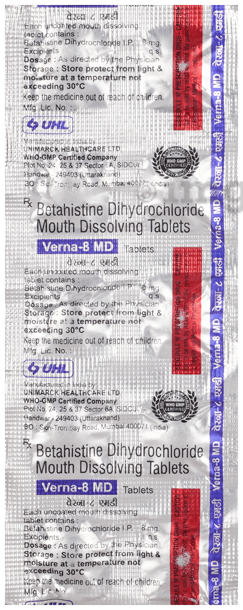 Verna 8mg Tablet MD