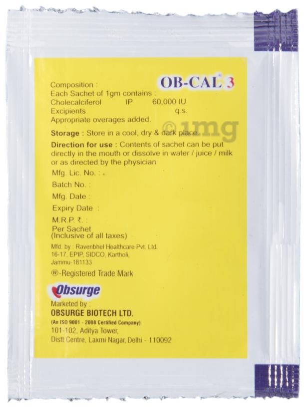 OB-Cal 3 Sachet 1gm Orange Sachet
