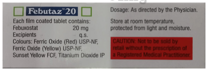 Febutaz 20mg Tablet