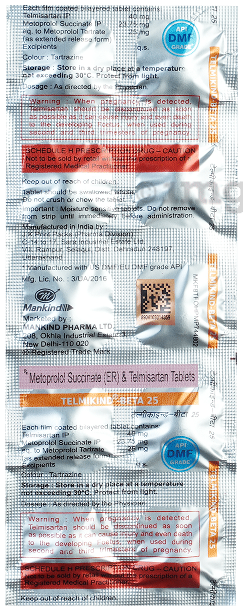 Telmikind Beta 40mg/25mg Tablet ER