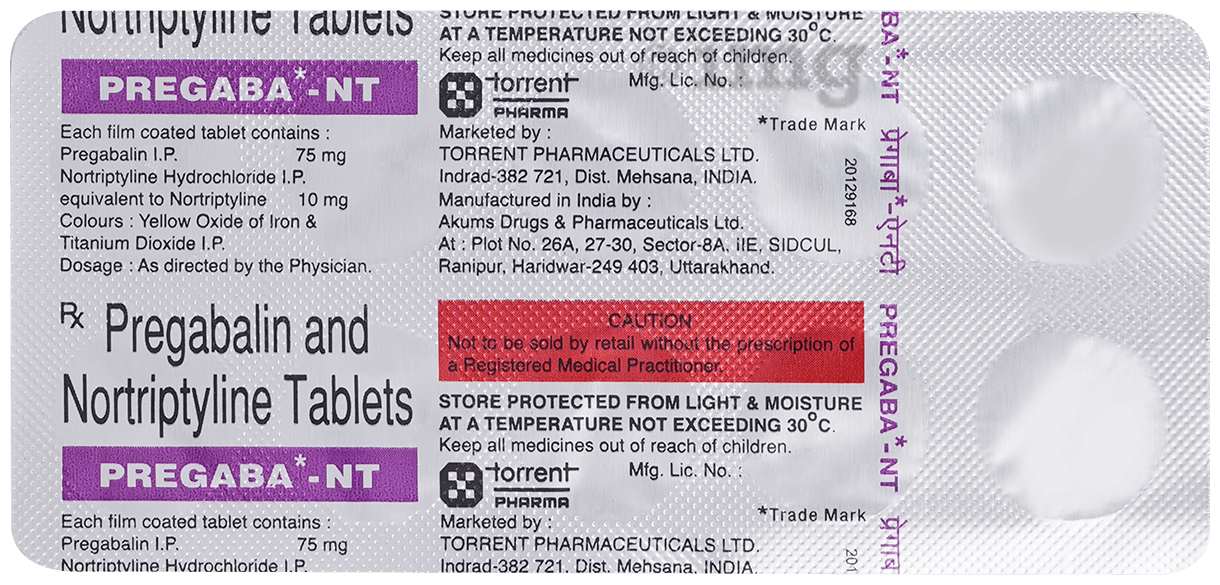 Pregaba NT 75 mg/10 mg Tablet