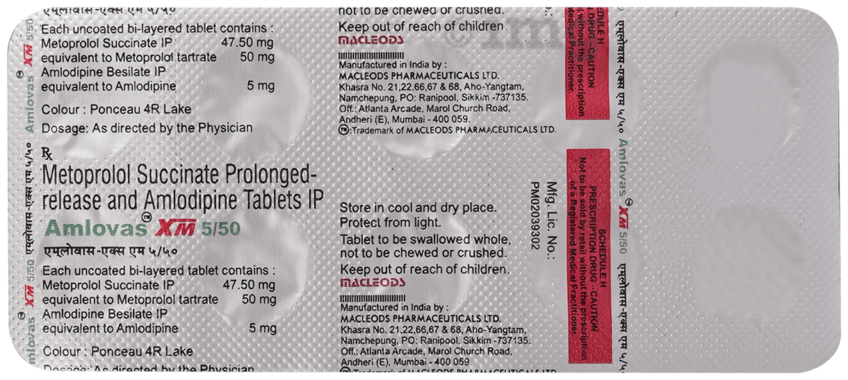 Amlovas XM  5/50 Tablet PR