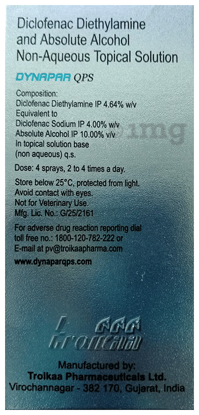 Dynapar Qps Non-Aqueous Topical Solution | For Pain Relief from Back, Neck, Shoulder, Elbow, Wrist &amp; Knee Pain