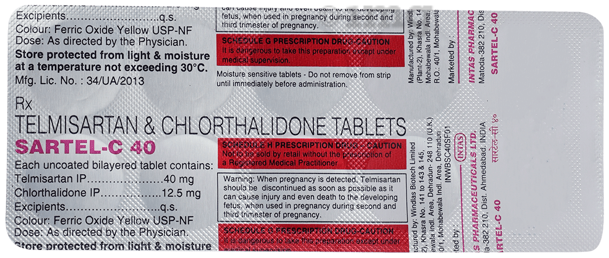 Sartel-C 40 Tablet