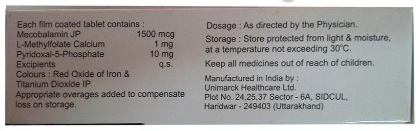 Foliact-N Tablet with Mecobalamin, L-Methylfolate Calcium &amp; Pyridoxal-5-Phosphate