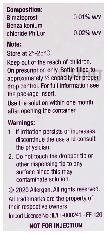 Lumigan 0.01% Ophthalmic Solution