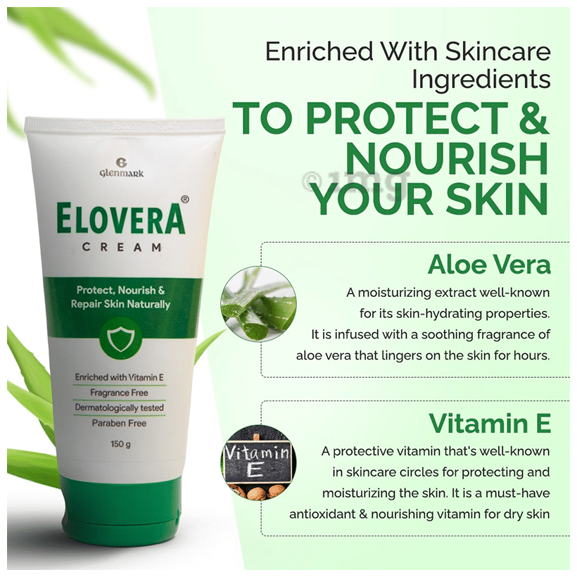 Elovera Daily Moisturising Cream for Dry Skin with Aloe Vera &amp; Vitamin E | Protects, Nourishes and Repairs the Skin