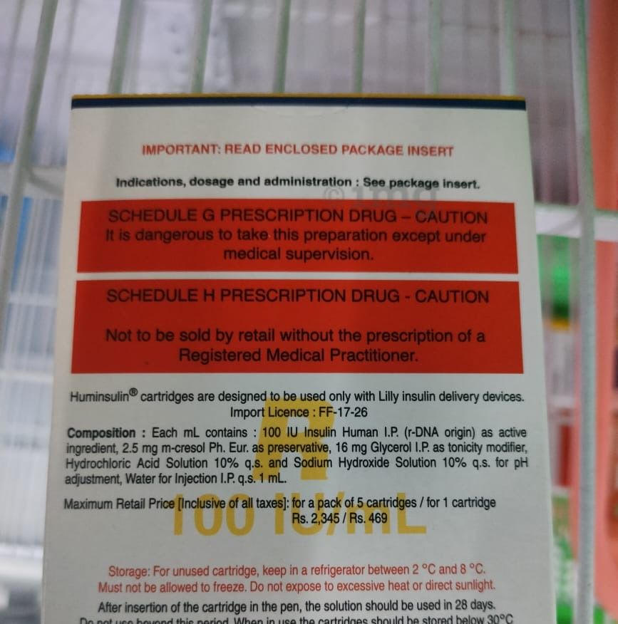 Huminsulin R 100IU Cartridge