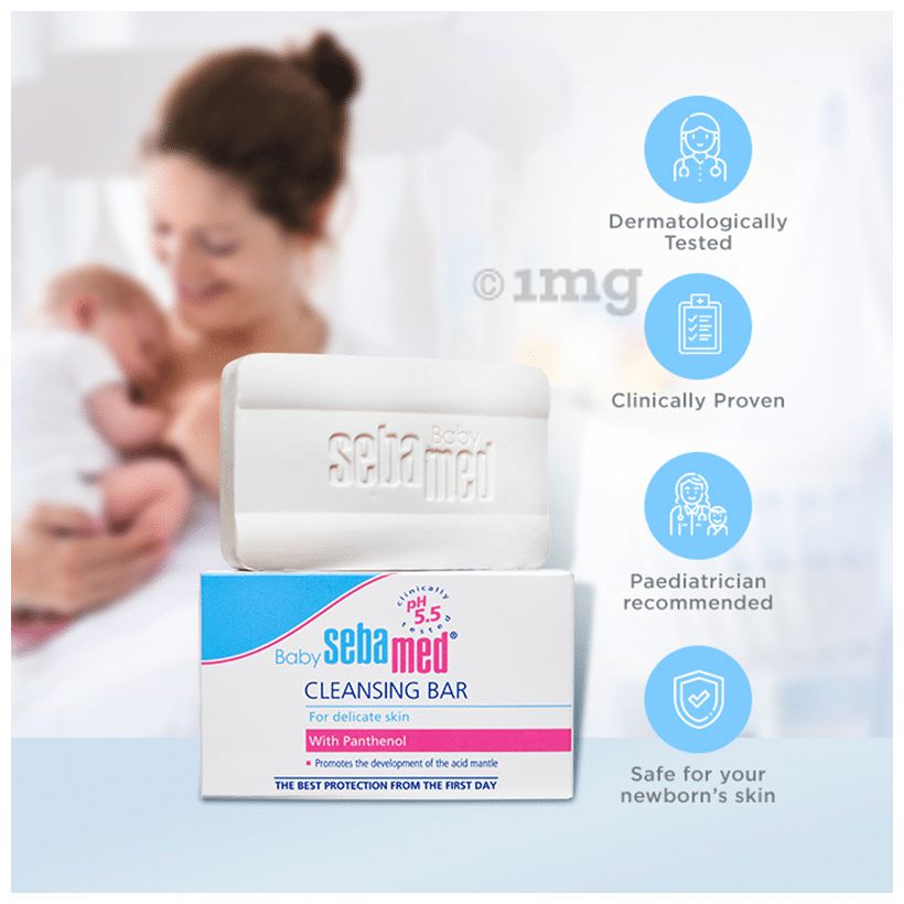 Sebamed Baby Cleansing Bar with Panthenol &amp; 5.5 pH | For Delicate Skin