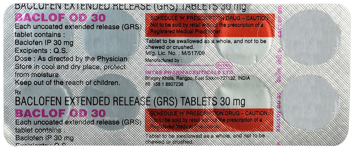 Baclof OD 30 Tablet ER
