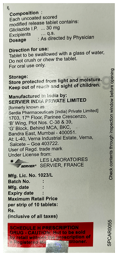 Diamicron MR 30 Tablet