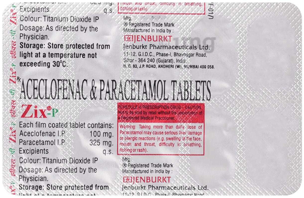 Zix P 100mg/325mg Tablet