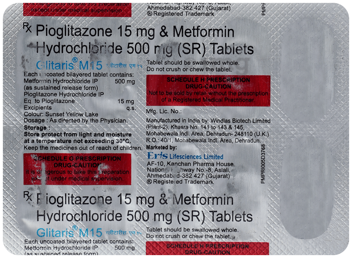 Glitaris M 15 Tablet SR