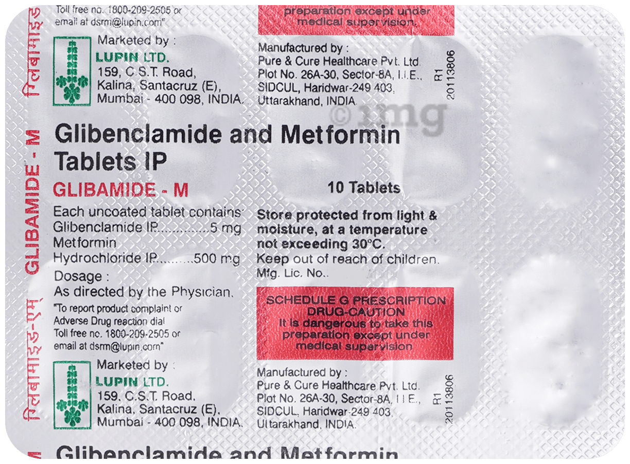 Glibamide M 5mg/500mg Tablet