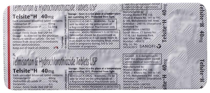 Telsite H 40mg Tablet