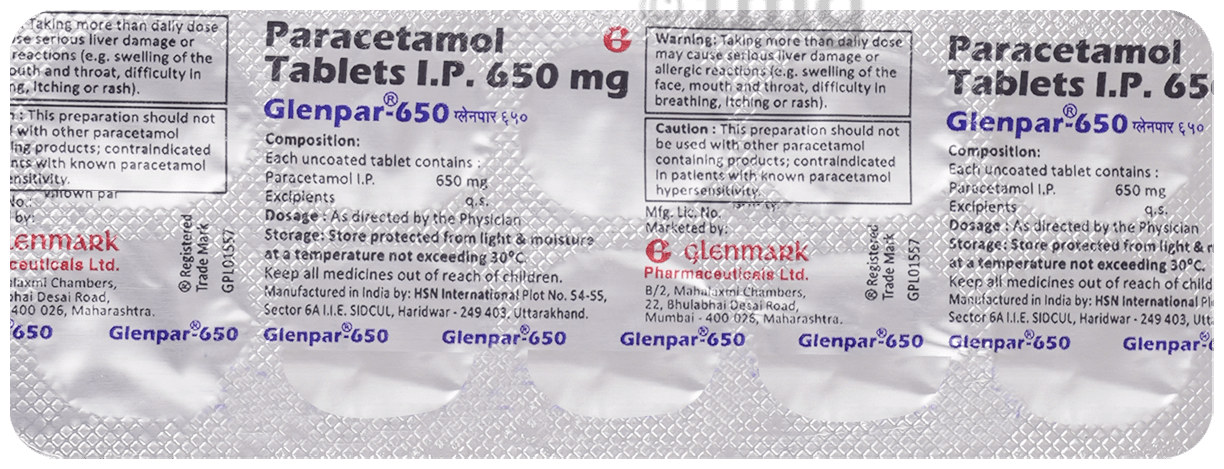 Glenpar 650mg Tablet