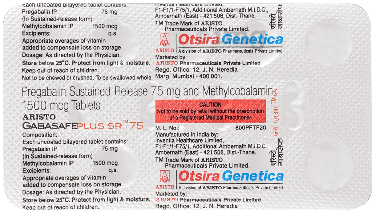 Gabasafe Plus  SR 75 Tablet