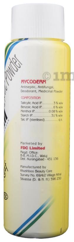 Mycoderm Medicinal Antiseptic Powder for Bacterial &amp; Fungal Skin Infections |
