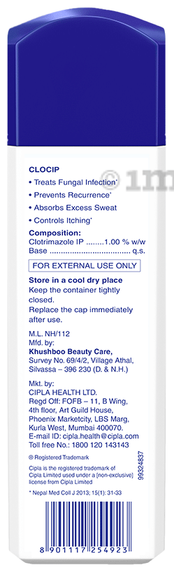 Clocip Anti-Fungal Dusting Powder | For Skin Infections &amp; Itching